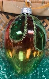 Details about  / Milan Designer Luxury Flower Earrings Glass Egg Christmas Ornament